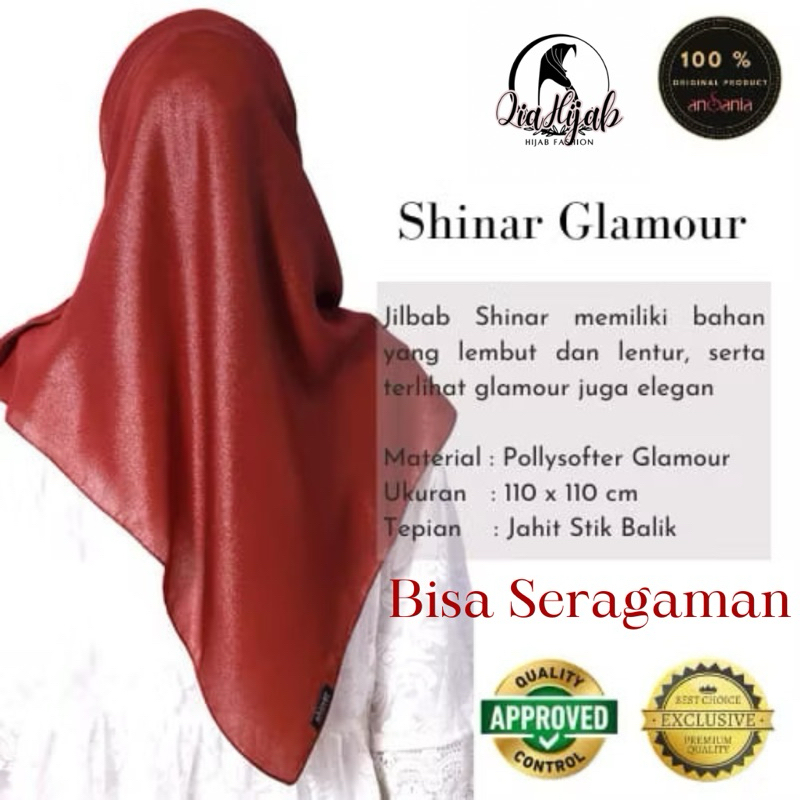 Hijab Segi Empat Shinar LaserCut Premium/Kerudung Segi Empat Shinar Glamour LaserCut/Jilbab Shinar A