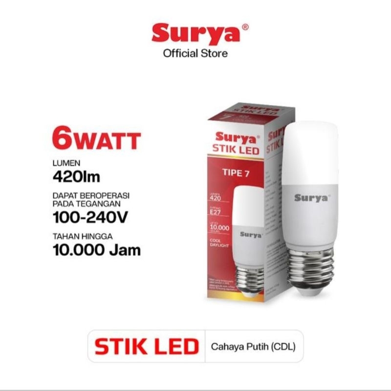 Lampu Stik Led Surya Tipe 7 6 Watt