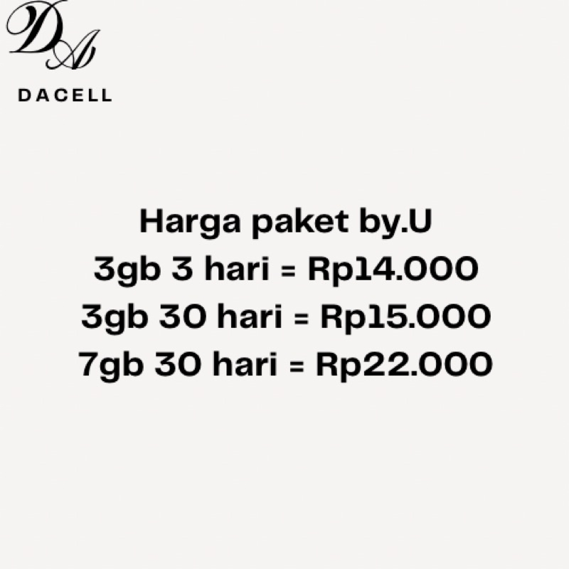 Paket data/kuota BY.U termurah-kuota internet