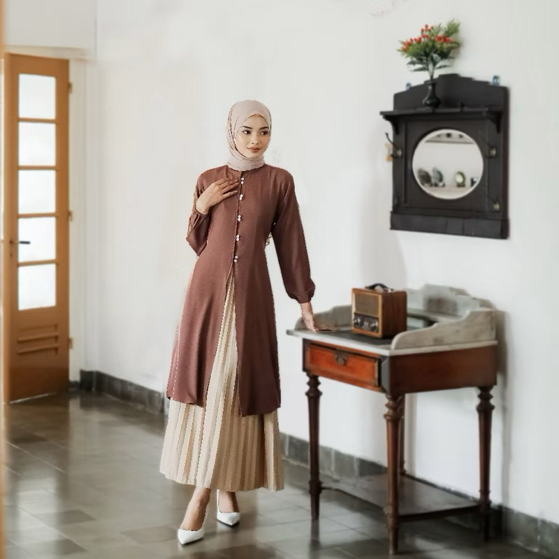 Mayla Tunik Panjang Wanita Bahan Rayon Twill Premium Original