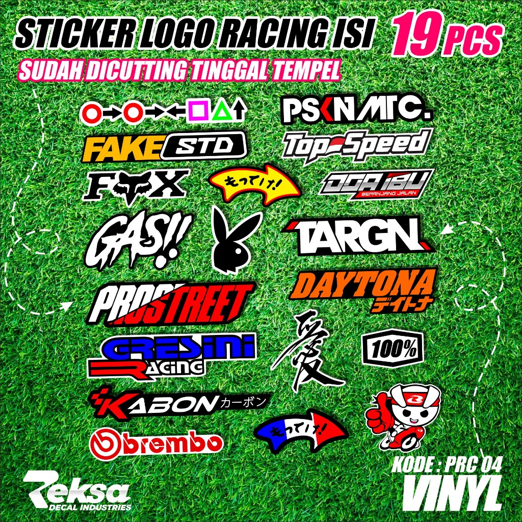 

(LAGI PROMO) BISA COD 19 Lembar Sticker Racing / Sticker pack / Sticker Sponsor / Sticker Motor / Sticker Kecil2 cocok buat Motor Mobil Hp Laptop Helm Hologram Pelangi Vinyl Putih Reksa.PRC04
