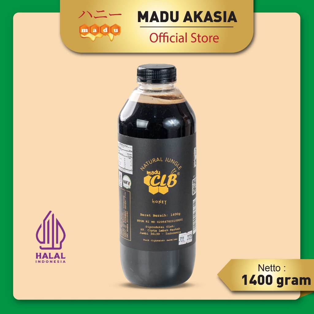 

Madu Asli Murni Madu Hitam AKASIA Premium Original 1400gr / CLB Pure Natural Honey 100% Alami