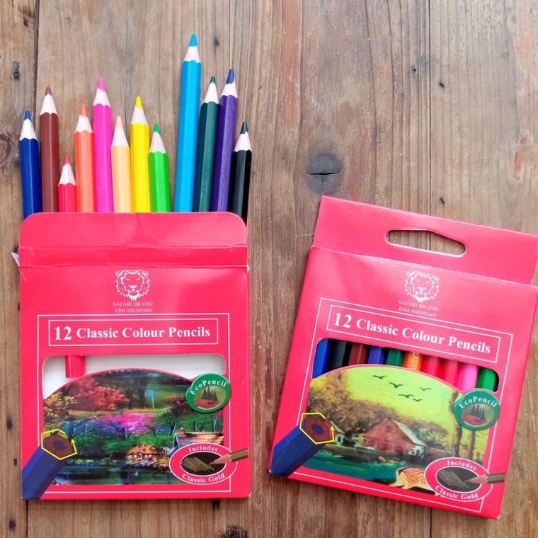 

12 SET Pensil Warna Safari 12w Kecil Pensil Warna Pendek 12 Warna KODE G4H3