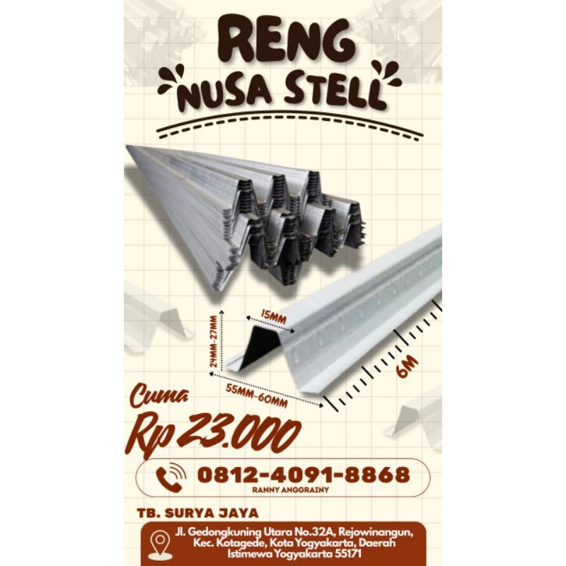 Reng Baja Ringan Atap Baja Ringan 6 meter