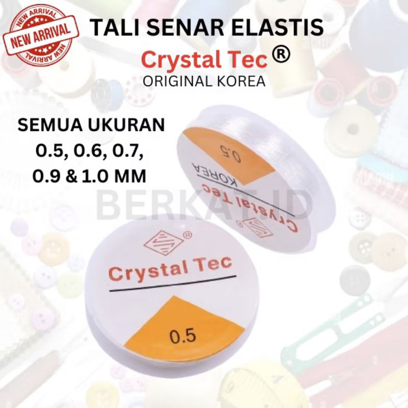 [Termurah] Crystal Tec Tali Senar Elastic Tebal Ukuran 0.5 0.6 0.7 0.8 1.0 Mm Per 1 Roll / Benang El