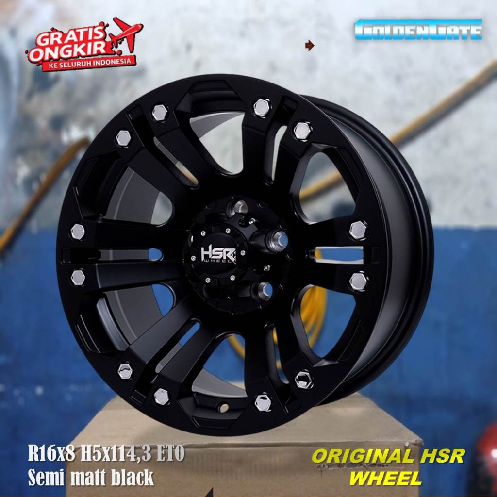 Velg offroad r16 5x114,3 hsr jt69 lebar 8 et0 untuk Terios rush innova dll