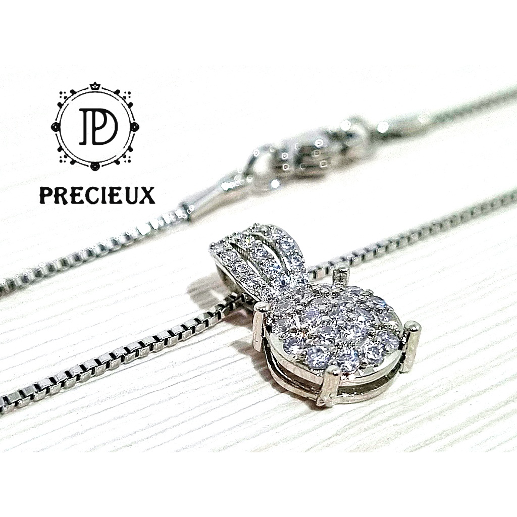 Kalung Titanium Wanita Premium Luxury Rhodium Ion Plated Titanium Necklace " Precieux Indonesia "