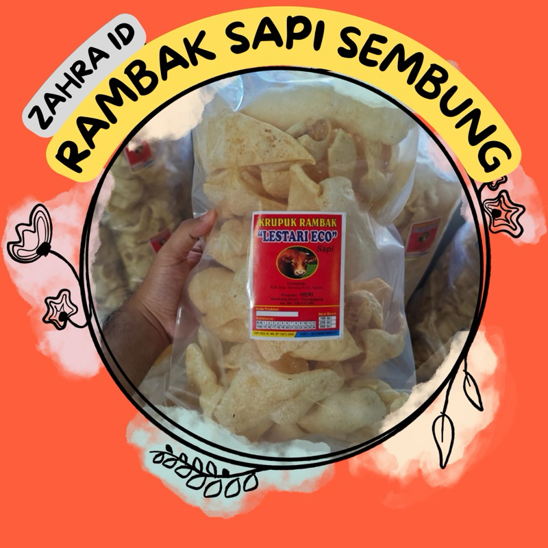 

250GR / 100GR KERUPUK RAMBAK SAPI SUPER LESTARI ECO PRODUKSI HERI SEMBUNG TULUNGAGUNG