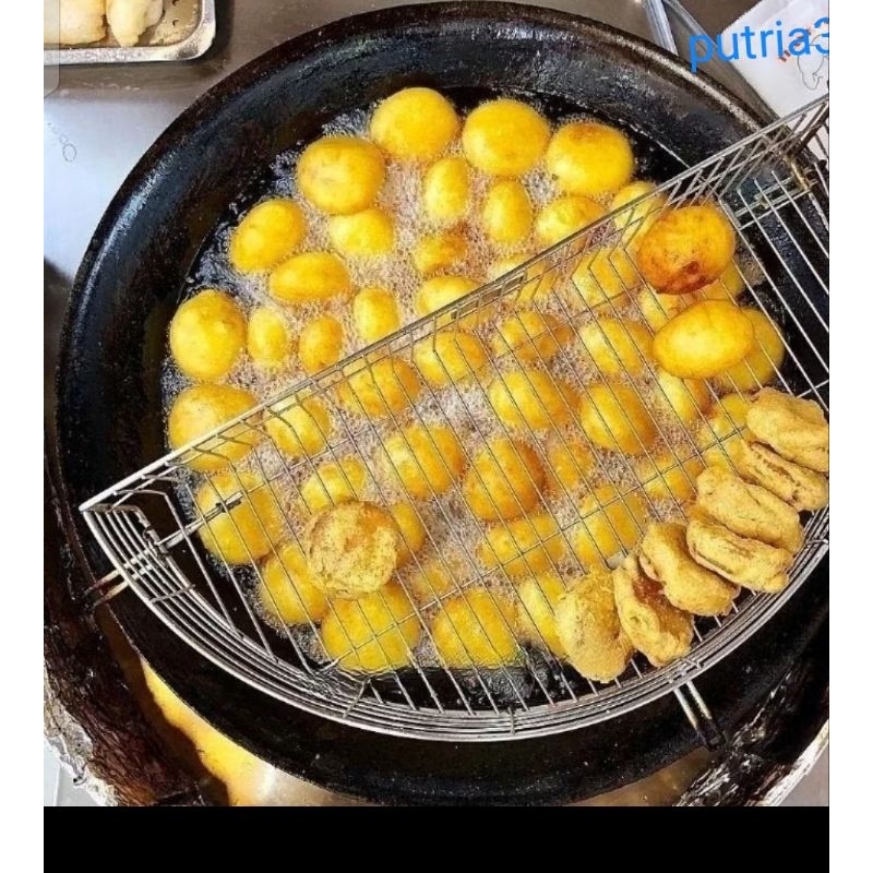 Tirisan minyak saringan stainless anti karat | Alat peniris gorengan