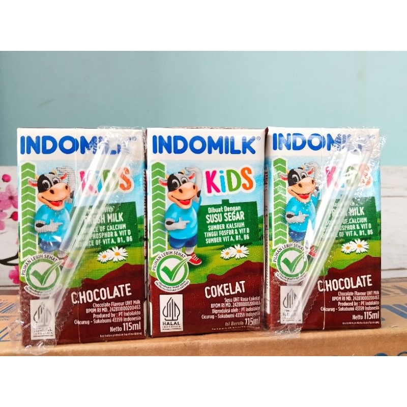 

INDOMILK KIDS Susu Rasa Coklat ukuran 115ML Exp Januari 2026 ( 1 Dus isi 40 Pcs )