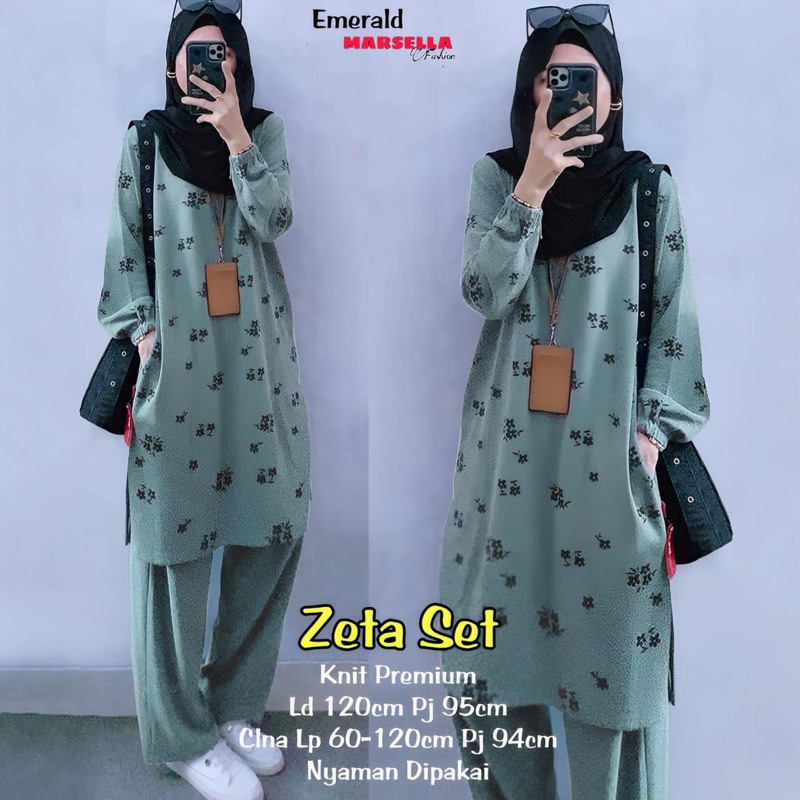 ZETA SET KULOT LONG TUNIK PREMIUM by MARSELLA