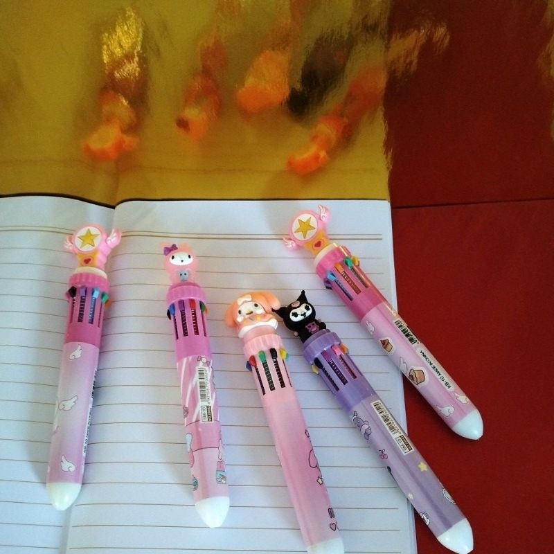 

bolpen 10 warna/ pena 10 warna sanrio