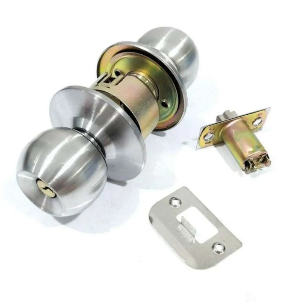 BOSSINI Gagang Pintu Handle Bulat Stainless Steel Set - Cylindrical Lock - Pintu Kamar Mandi