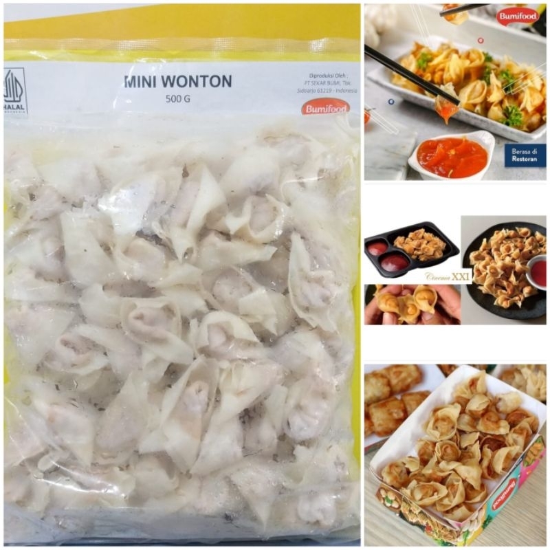 Bumi Food Mini Wonton / Pangsit Mini Frozen / Snack XXI Premium | Berat Bersih 500gr