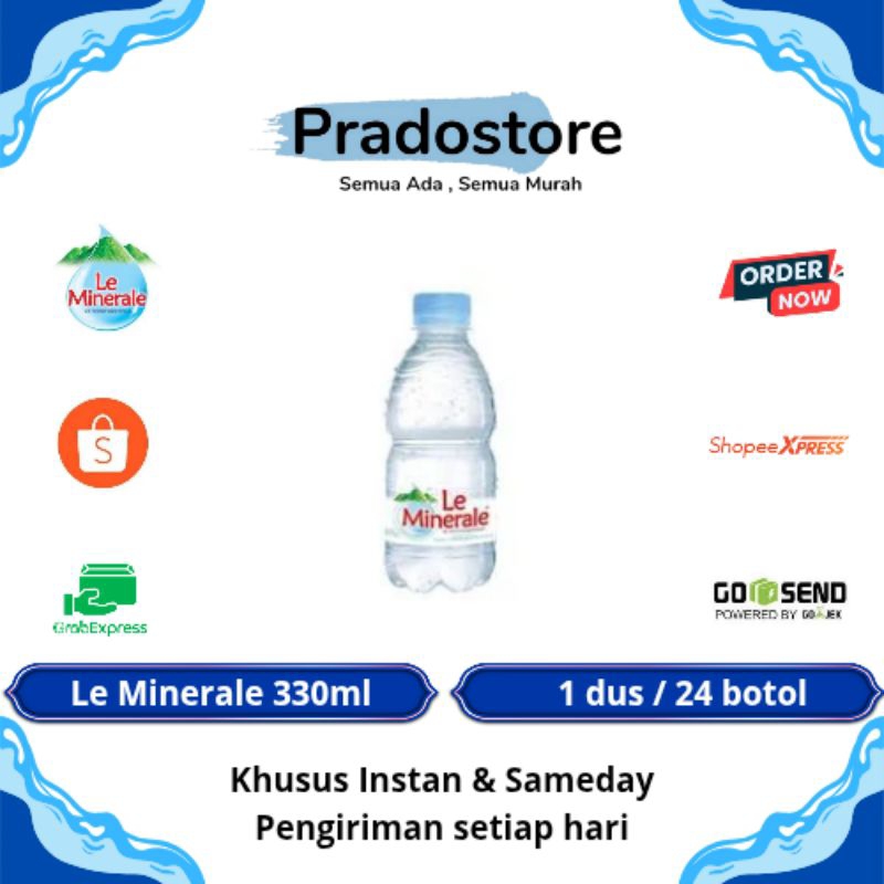 

Le Minerale Air Mineral Dalam Kemasan Botol 330 ml [1 Dus / 24 Botol]