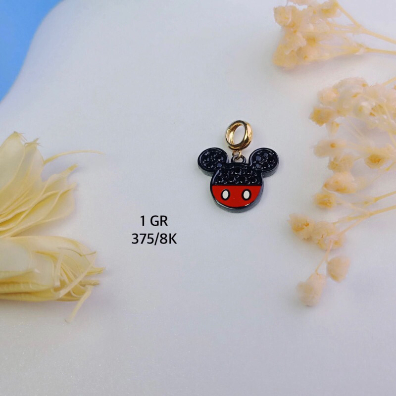 Liontin model mickey mouse black gold mt hitam 6211 - 1 balck gold 375/8k