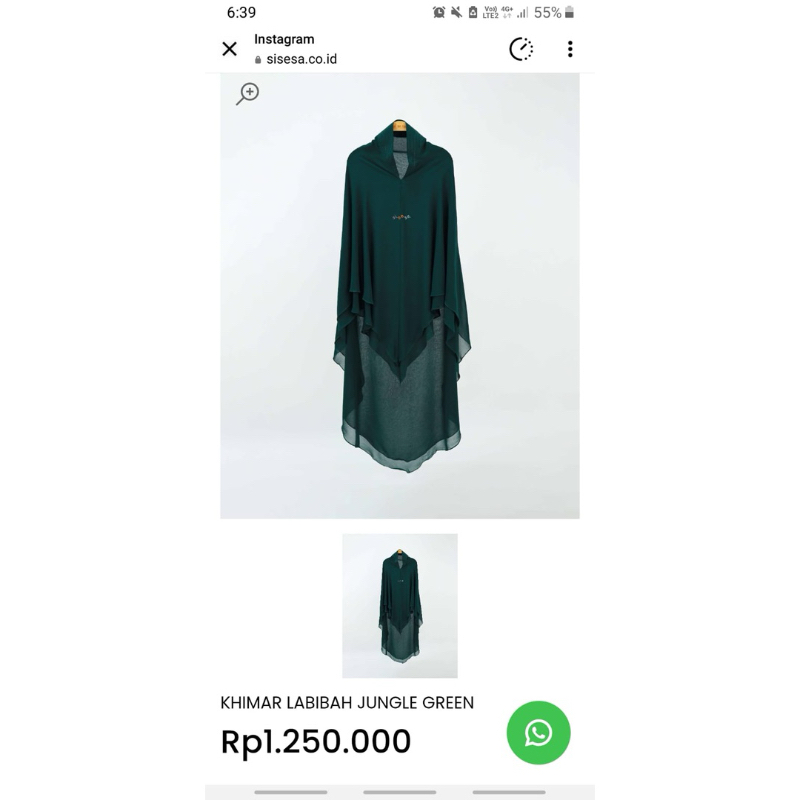 NWT sisesa khimar labibah jungle green
