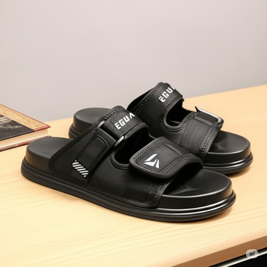 EGUAR Sandal Pria Selop Terbaru Sendal Slide Pria - Sandal Cowok Keren Impor
