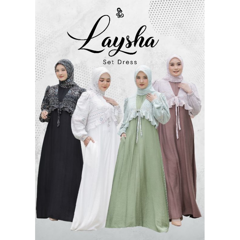 Lina livia - LAYSHA DRESS SET //Matt. Linen Silk Premium & Ceruty babydoll premium