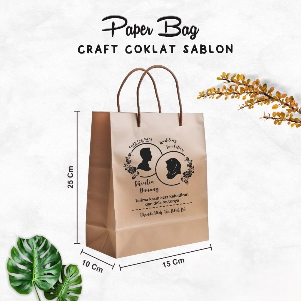 

PAPER BAG KRAFT COKLAT SABLON - TAS SOUVENIR PERNIKAHAN BAHAN KRAFT / PAPER BAG PERNIKAHAN AESTHETIC