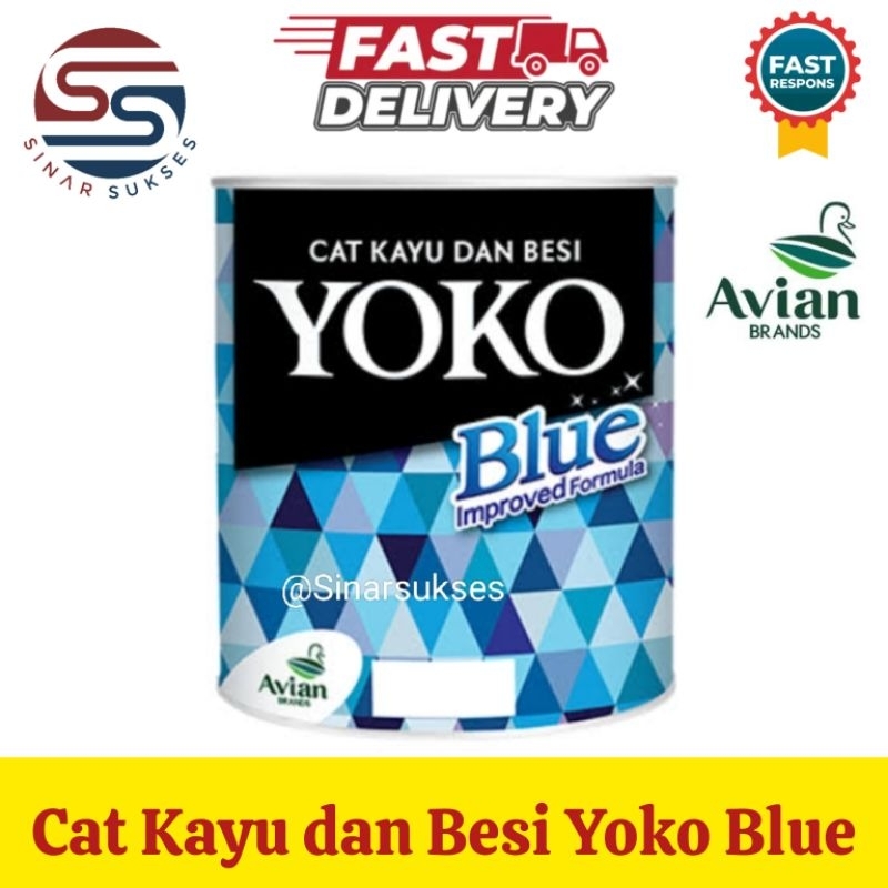 Cat Kayu dan Besi YOKO Blue 1kg/ Cat Besi YOKO 1KG/Cat Kayu YOKO 1Kg/YOKO SYNTHETHIC 1KG AVIAN BRAND
