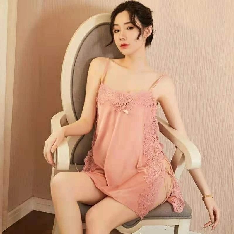 Malam- Panjang sexy wanita lingerie Baju Tidur Renda
