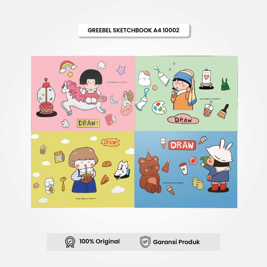 

GREEBEL Buku Gambar / Sketch Book A4 10002 / Buku Gambar 30 Lembar / Buku Sketsa Drawing Book