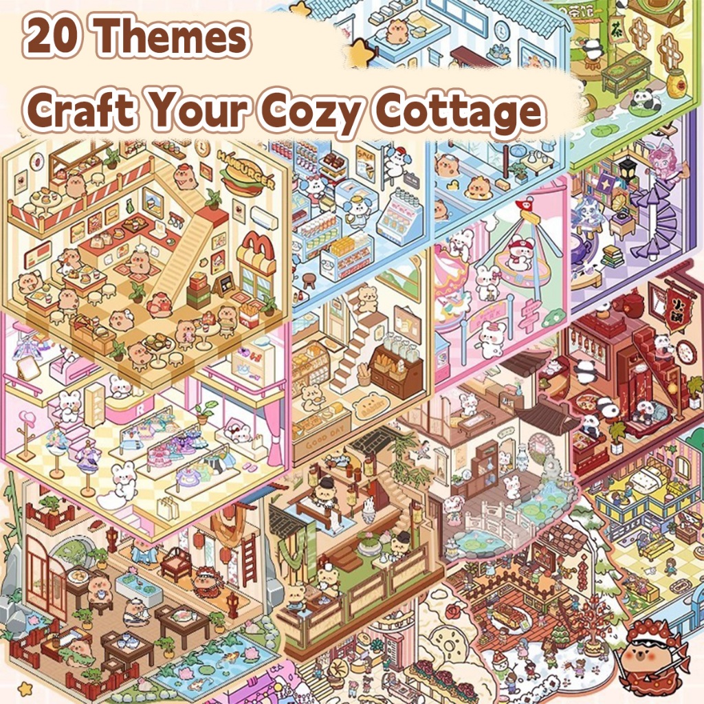 

[DOTDING] Stiker 3D Lanskap Kreatif Tahan Air - Cocok untuk Scrapbooking, Jurnal & Dekorasi Miniatur Rumah/Waterproof 3D Landscape Stickers Perfect for Scrapbooking Journals Miniature House Decor H662