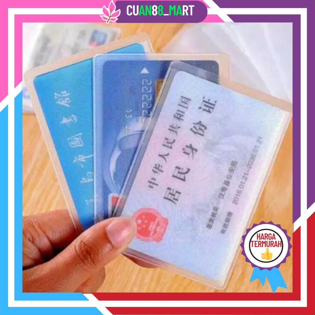 

【COD】【TERMURAH】Plastik Cover Pelindung Kartu ATM SIM KTP Kartu Nama