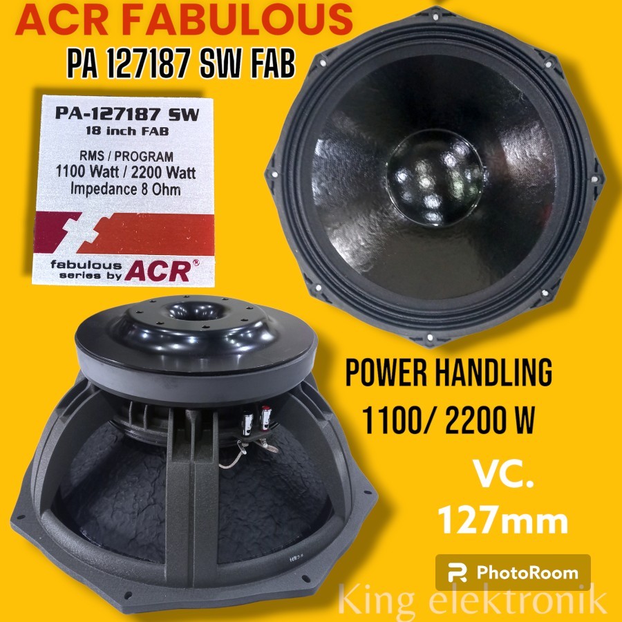 Speaker acr 18 inch Fabulous PA 127187 SW FAB original