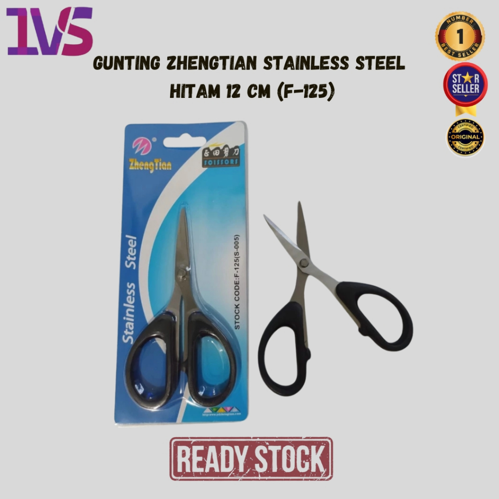 

Gunting ZhengTian Stainless Steel Hitam 12 cm (F-125)