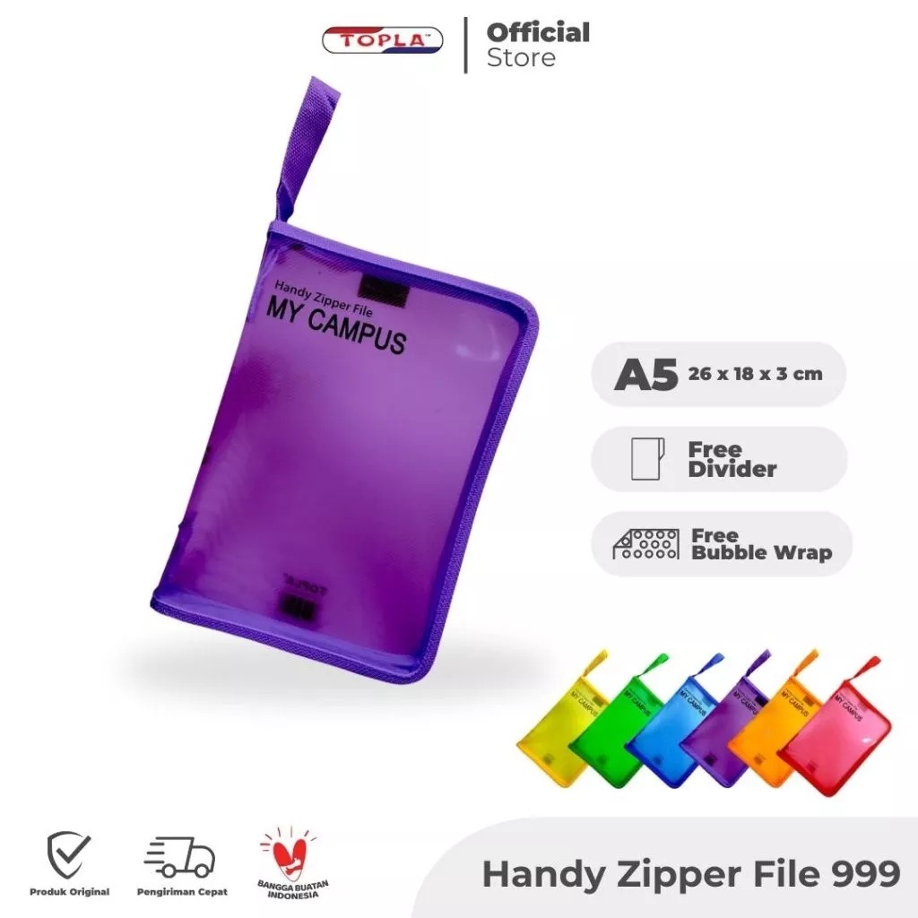 

Handy Zipper A5 Topla 999 ( Map File Resleting Kecil )