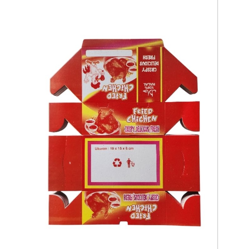 

100 PCS LEMBAR KERTAS FRIED CHICKEN/KEMASAN KARDUS FRIED CHICKEN