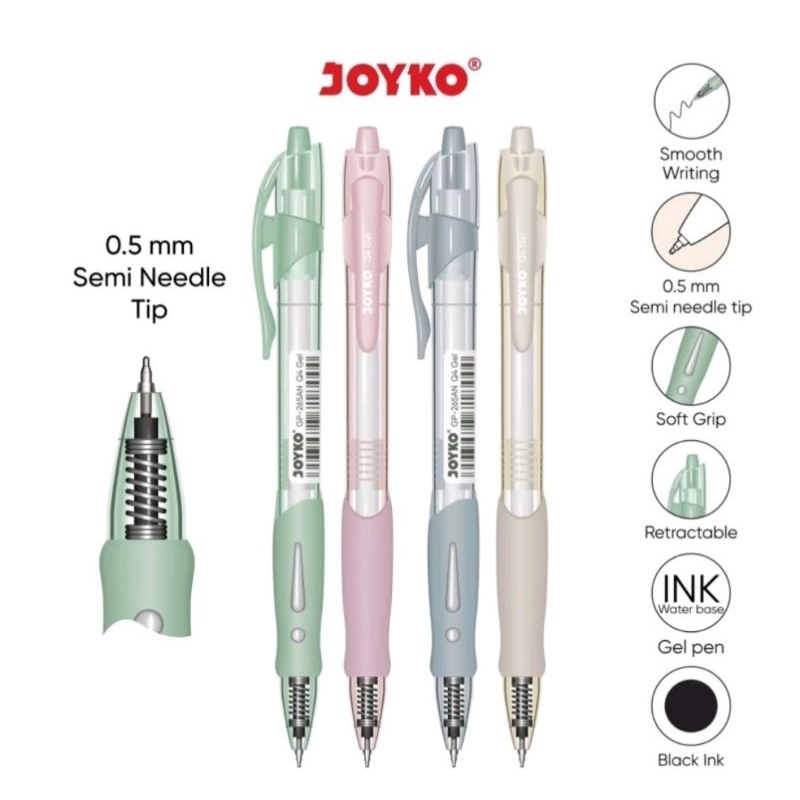 

( 4 PCS ) Pulpen Gel Joyko / Pulpen Gp-265AN /Pulpen Hitam