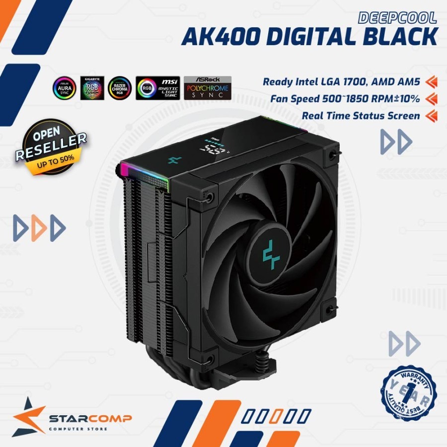 Deepcool AK400 DIGITAL BLACK Heatsink CPU Cooler