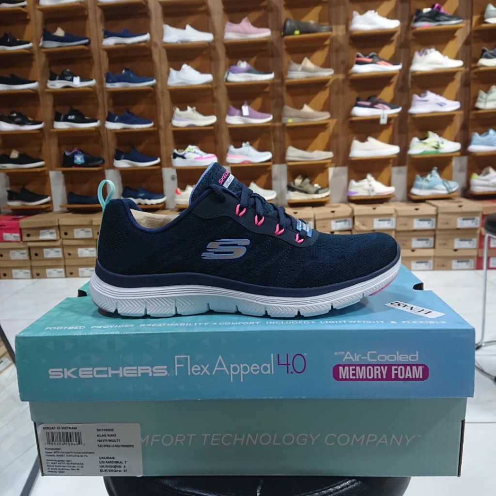 SKECHERS FLEX APPEAL 4.0-WALK WONDERFUL NAVY WOMEN ORI