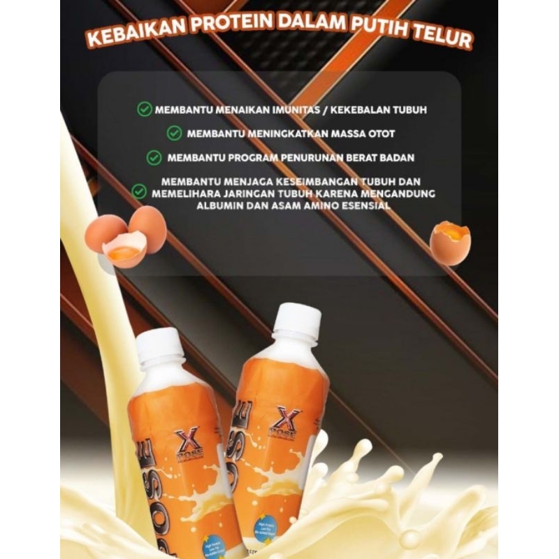Xpose pasteurize egg white/ Protein ready to drink/ supplemen fitness/ expose protein putih telur