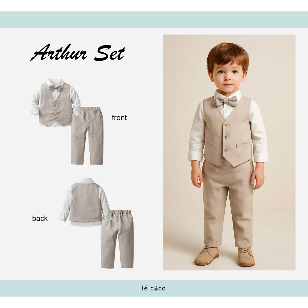 Lecoco - Baju Set Anak Laki-Laki- Jas & Setelan Formal Pesta & Graduation Anak Laki-Laki- Arthur Set