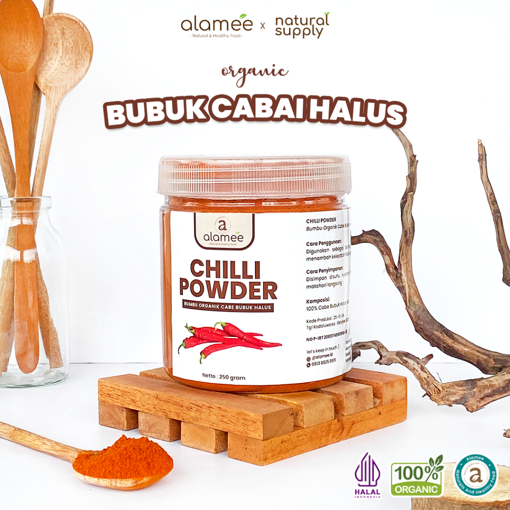 

Bumbu Cabe Cabai Bubuk Kering Halus Pedas Chilli Powder Chili Cabai Rempah Murni Asli Dapur Organik