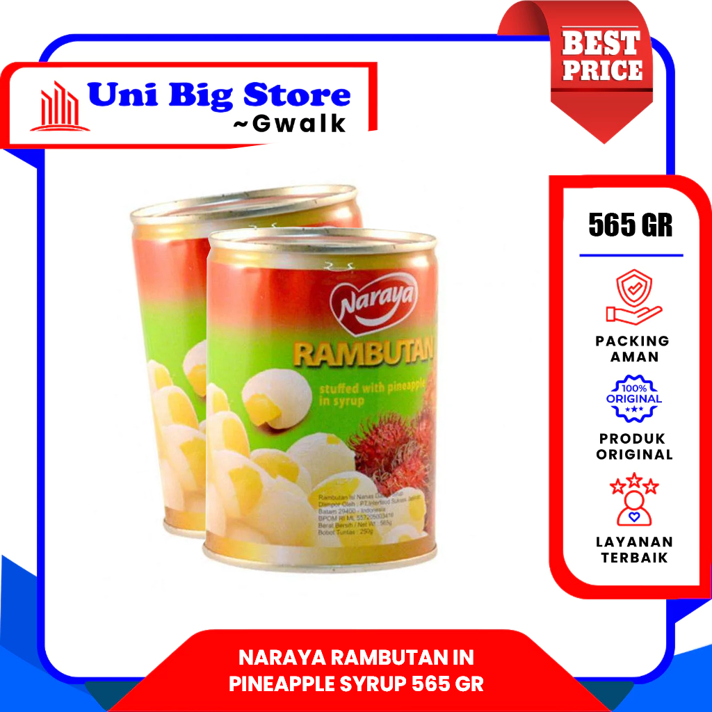 

NARAYA RAMBUTAN STUFFED WITH PINEAPPLE SYRUP RAMBUTAN KALENG - 565 gr