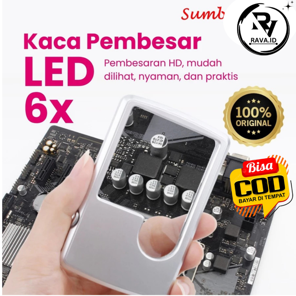 

Kaca Pembesar 100x untuk Orang Tua - Lampu Led Persegi Panjang Ultra-Tipis, 3X 6X Lensa Optik Akrilik Portabel untuk Membaca Buku