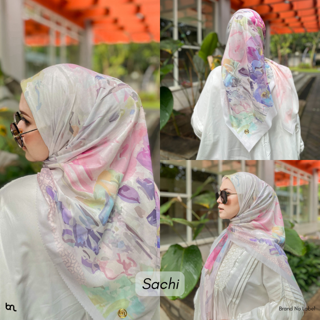 BRAND NO LABEL I Sachi - Naomi Series I BNL Hijab I Hijab Brand No Label I Hijab Motif bunga I Hijab