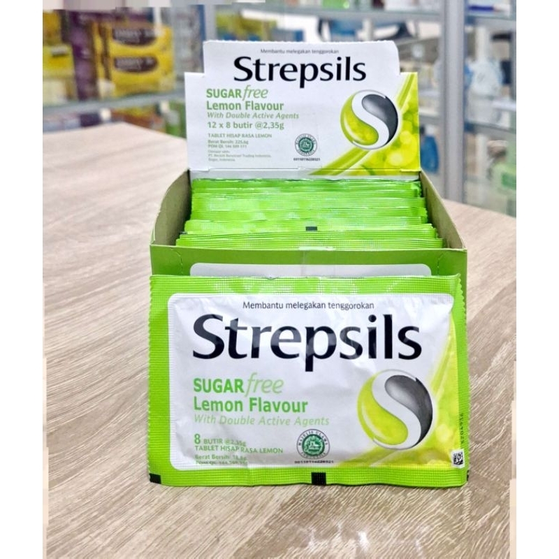 

Strepsils Sugar Free Lemon Flavour Tablet Hisap Tenggorokan @8 Butir