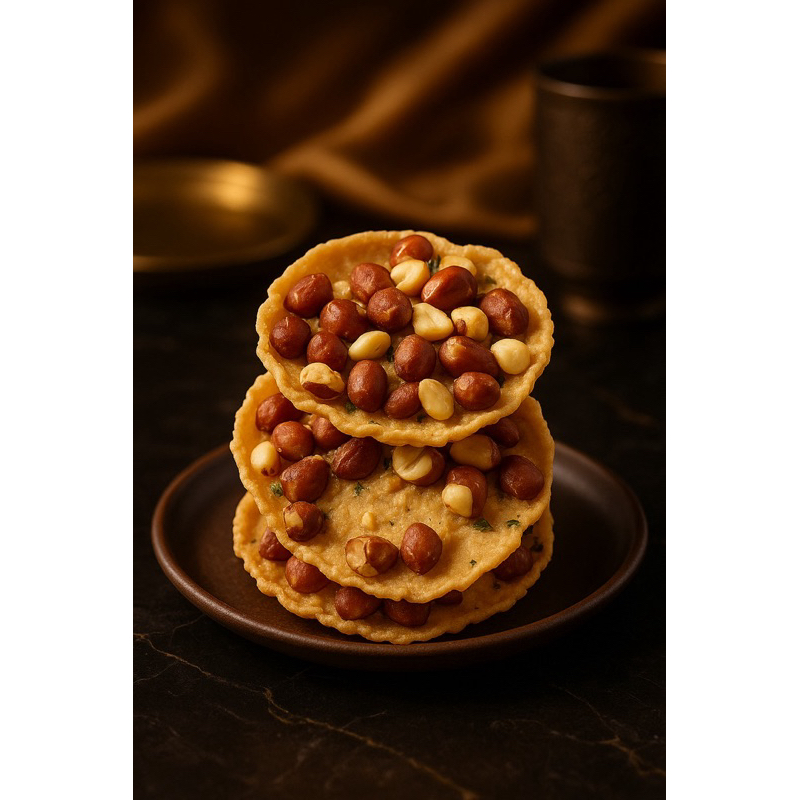 

Peyek kacang tanah/kacang hijau/kacang teri/teri/rebon bentuk koin