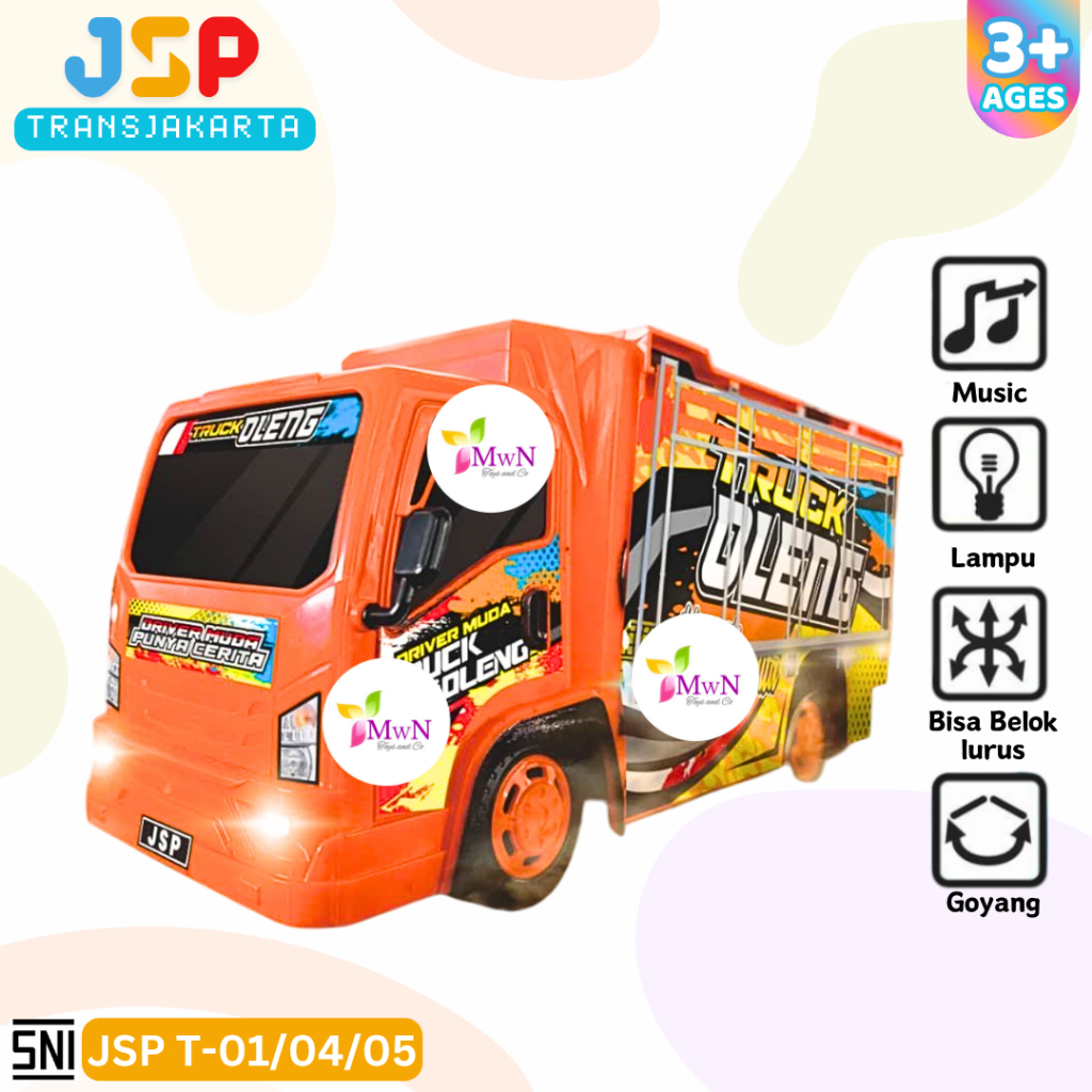 MWN Mainan Mobil Basuri Truck Oleng No.822-A1