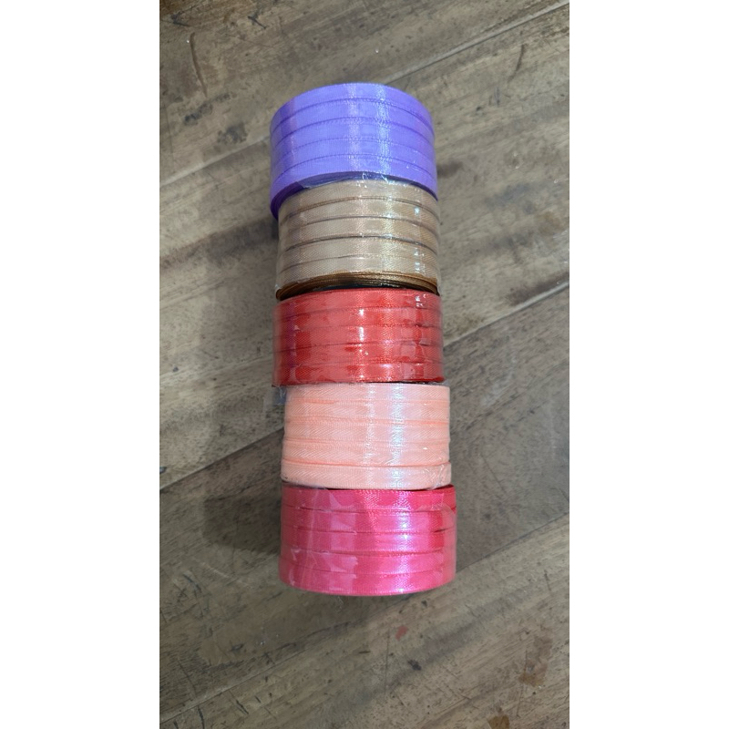 

pita satin 1/4inch (0.6cm) pita satin polos 1 roll 20 yard