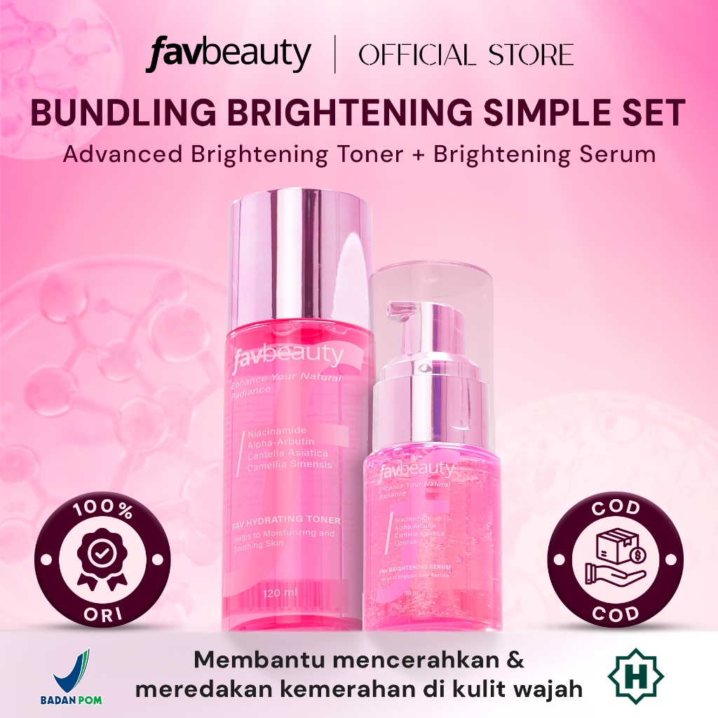 FAV BEAUTY Brightening Simple Set | Advanced Hydrating Toner + Advanced Brightening Serum Niacinamid