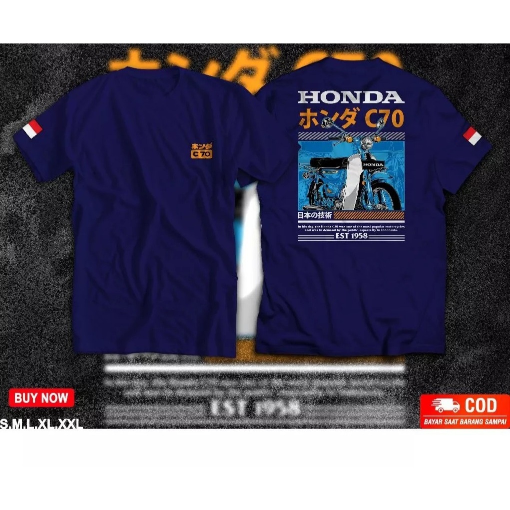 KAOS  HONDA C70 KLASIK KAOS DISTRO  HONDA C70 KLASIK KAOS PRIA WANITA