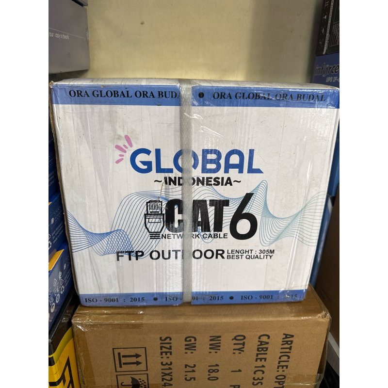 KABEL LAN FTP CAT6 OUTDOOR 305M  MERK GLOBAL