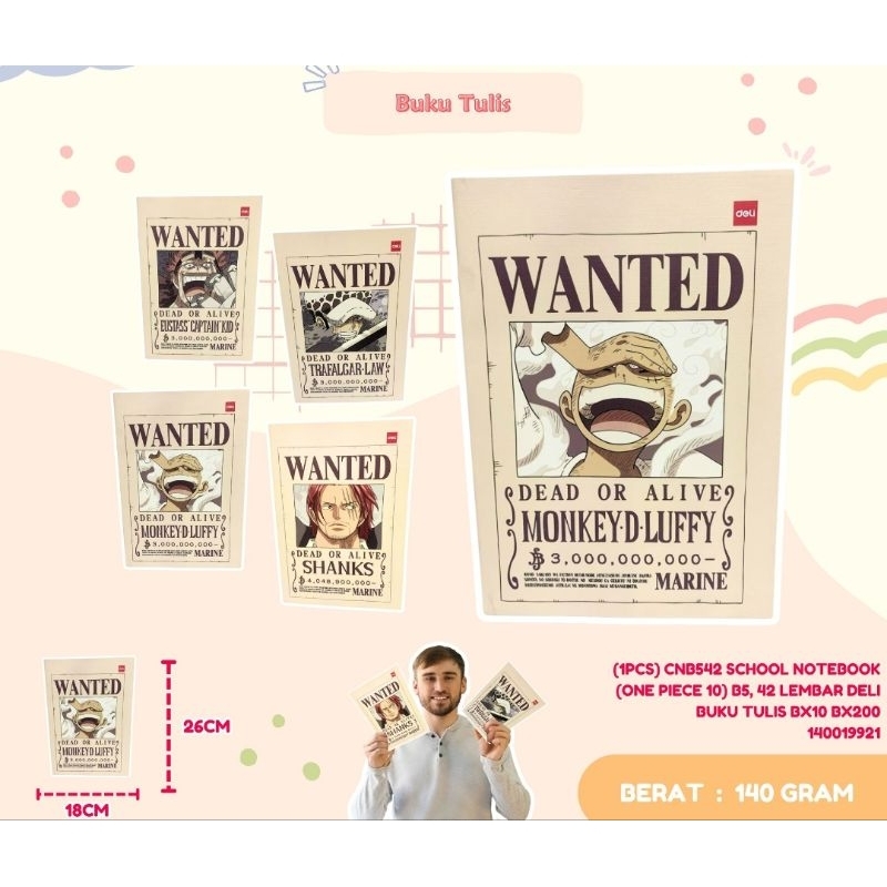 

Buku tulis Notebook One Piece B5 42 lembar